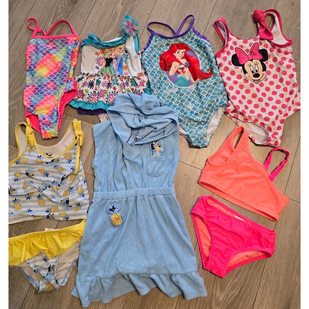 Toddler Girls Size 4T Swimwear Lot 6pc Bundle